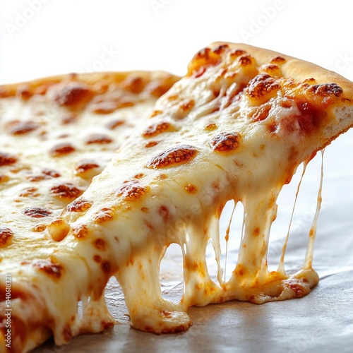 Delicious cheese pizza with gooey melted cheese ready to be enjoyed