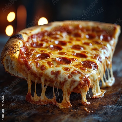 Delicious cheese pizza with gooey melted cheese ready to be enjoyed