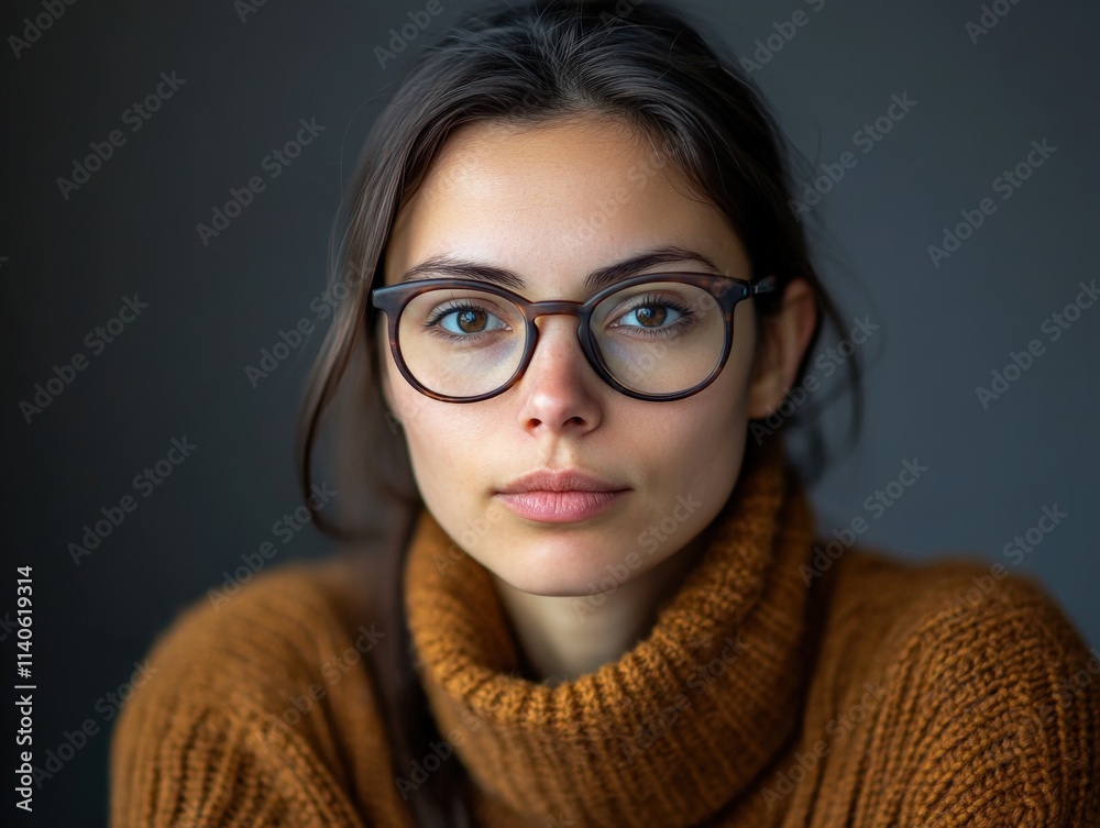 portrait of a person wearing glasses and a sweater portrait of a person wearing glasses and a sweater