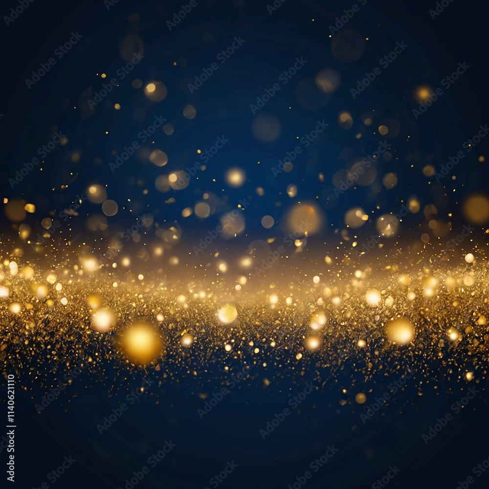 Abstract background with Dark blue and gold particle. Abstract background with Dark blue and gold particle.