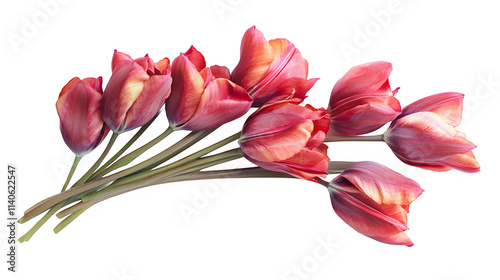 Tulips on Transparent Background, Isolated