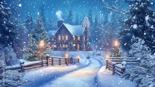Celebrate Christmas festival decoration in december. Christmas celebration atmosphere. x mas backgroud with copyspace for text