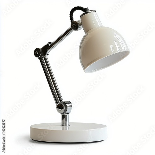 Modern black desk lamp with an adjustable arm and warm light for workspace en...