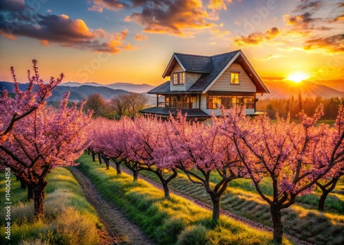 Peach Orchard Architecture: Stunning Homes & Buildings with Peach Blossoms