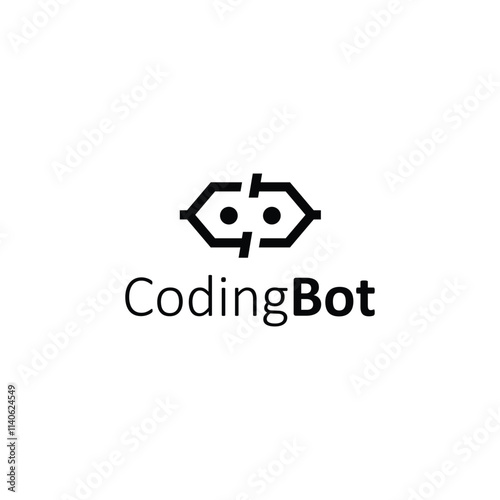 coding bot logo icon vector