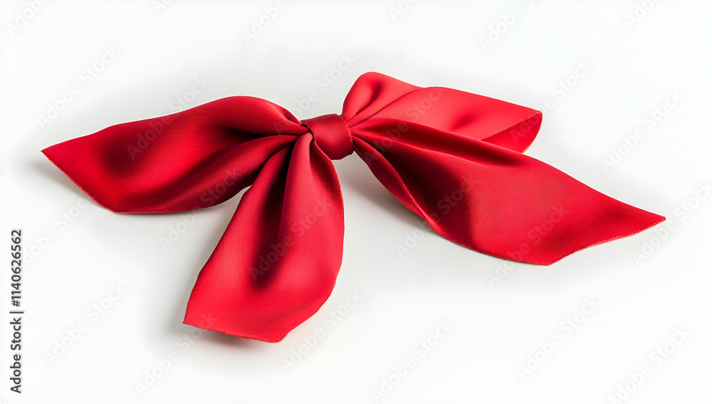 Red ribbon with a bow, isolated on a white background Red ribbon with a bow, isolated on a white background