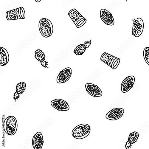 thai cuisine food asia vector seamless pattern thin line illustration