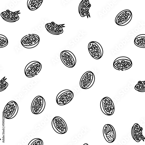 thai cuisine food asia vector seamless pattern thin line illustration