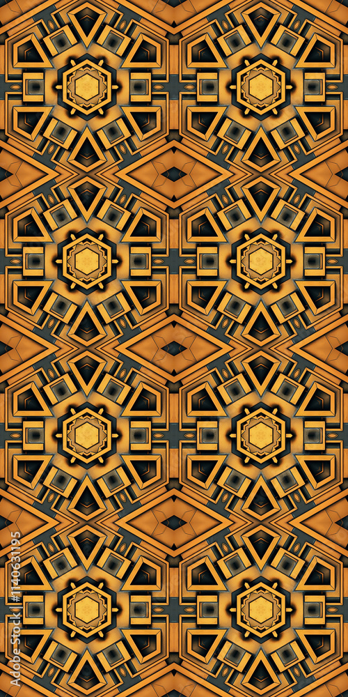 Digital Seamles Golden Pattern - Art Geometric Mosaic Digital Seamles Golden Pattern - Art Geometric Mosaic