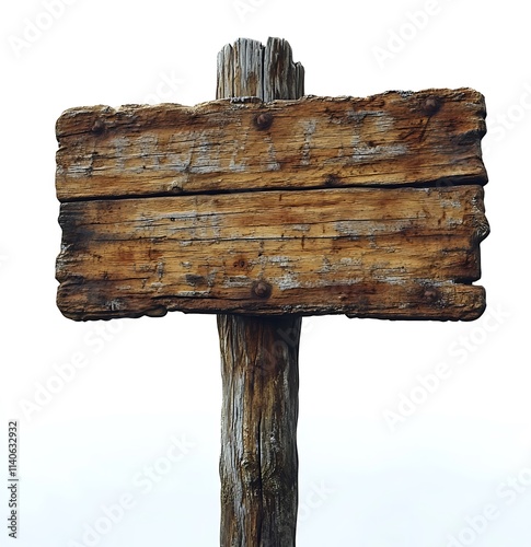 Weathered Wooden Signpost Blank Rustic Old photo