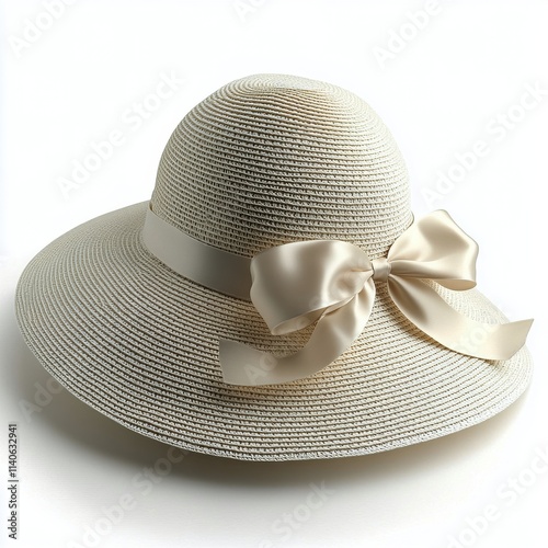Decorative straw hat with a black ribbon suitable for summer activities outdoors