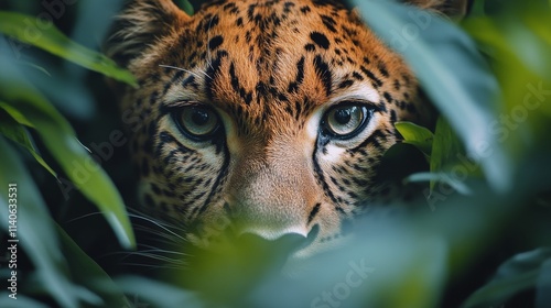 Leopard prowls quietly through dense jungle at night under moonlight