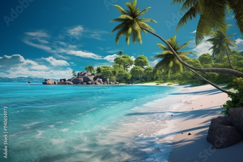 beach with palm trees