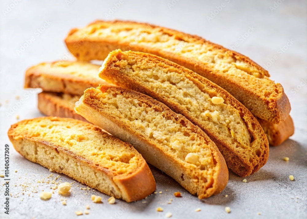 Puff Pastry Biscotti, White Background, High-Angle View: Delicious Homemade Italian Cookies Puff Pastry Biscotti, White Background, High-Angle View: Delicious Homemade Italian Cookies