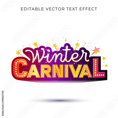 Winter carnival logo design with fun, party, invite and christmas celebration theme.