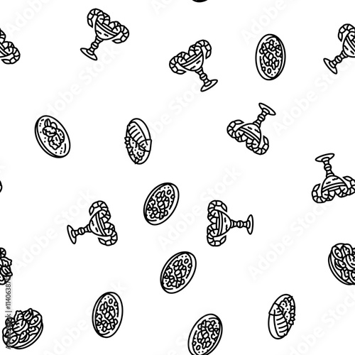 sea cuisine italian cook greece vector seamless pattern thin line illustration