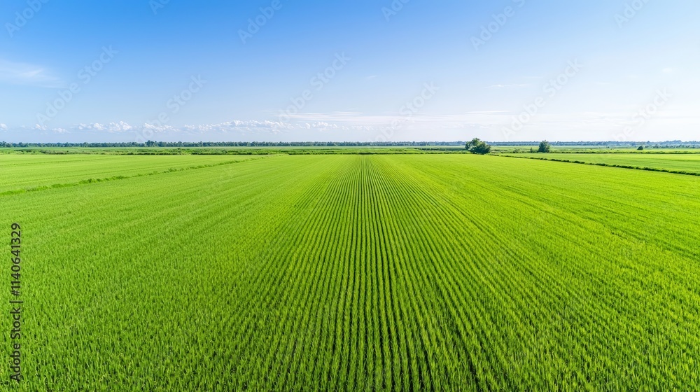 Breathtaking aerial view of lush green rice fields natures vibrant landscape Breathtaking aerial view of lush green rice fields natures vibrant landscape