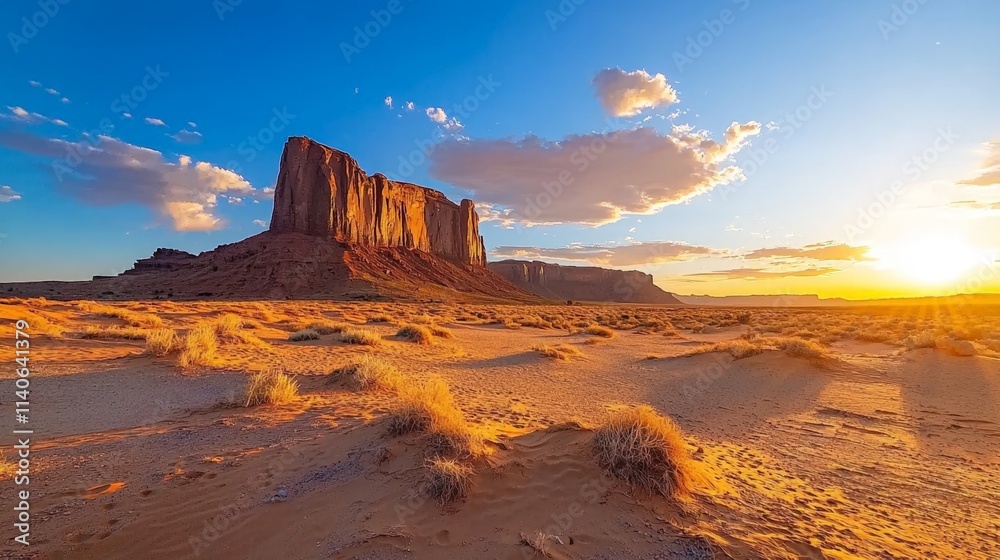 Naklejka premium Breathtaking sunrise over monument canyon in monument national park a natural wonder