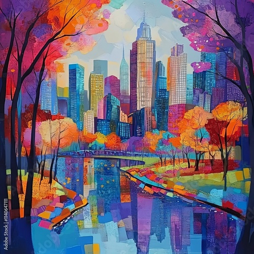 Park in lively city