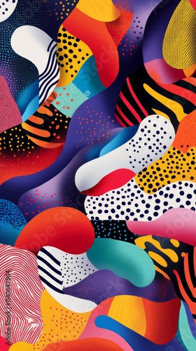 Colorful abstract background flowing with organic shapes and patterns