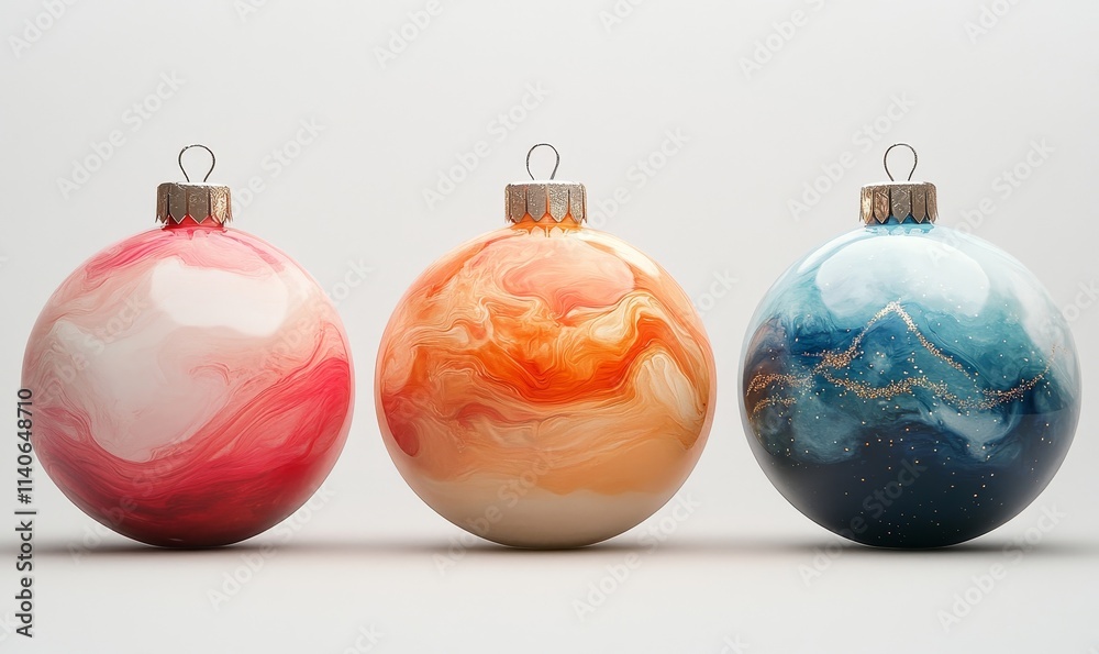 ornaments with surreal holiday tones, Generative AI ornaments with surreal holiday tones, Generative AI