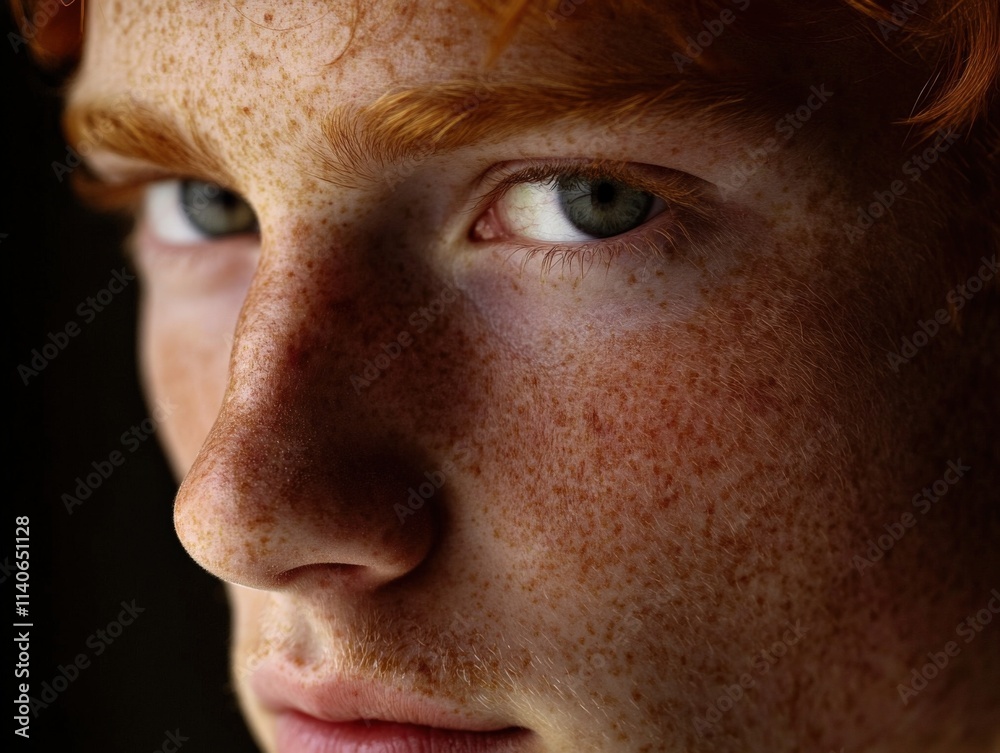 Obraz premium close up of a person with red hair and freckles
