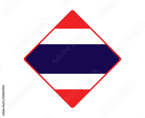 Thailand flag square shaped. vector