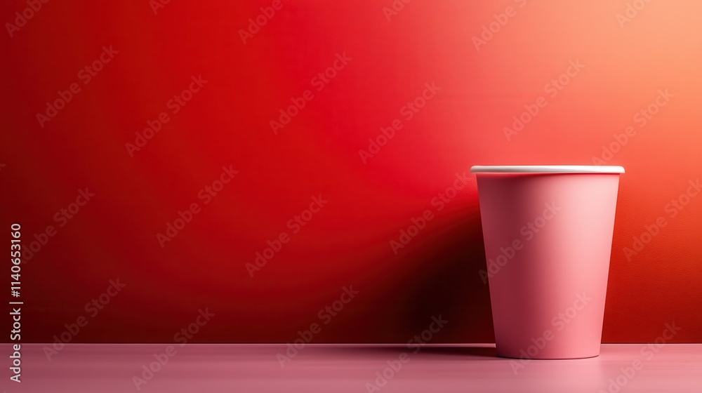 A stylish pink cup is set against an ombre background of various reds, creating a striking visual contrast that highlights contemporary design and color expertise. A stylish pink cup is set against an ombre background of various reds, creating a striking visual contrast that highlights contemporary design and color expertise.