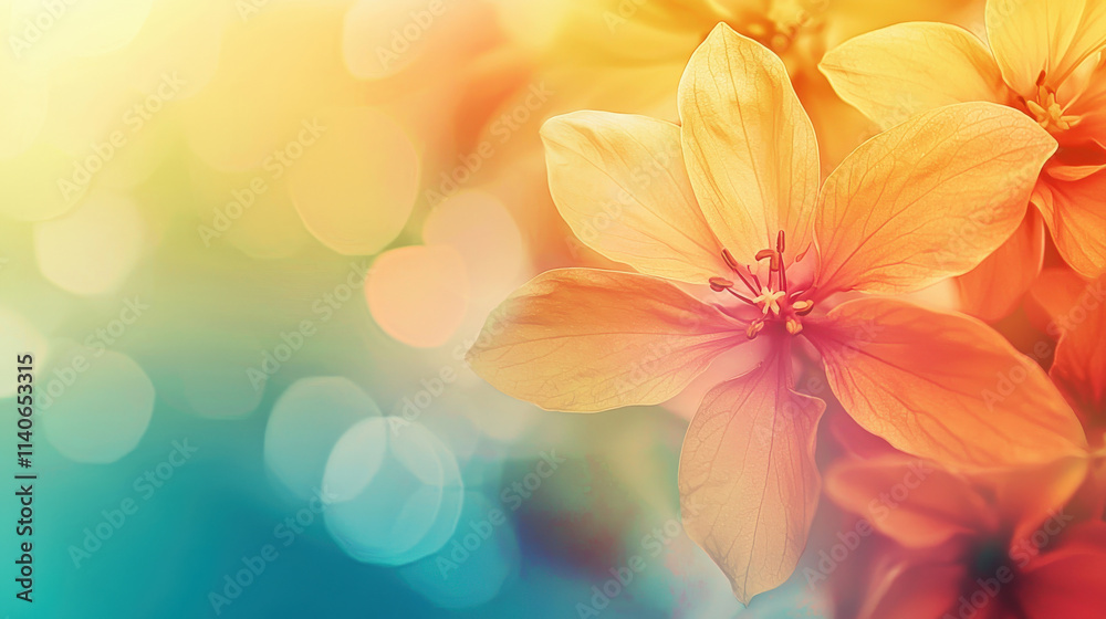 Beautiful orange flowers with soft pastel background, capturing the essence of spring and symbolizing renewal and joy in a vibrant nature setting Beautiful orange flowers with soft pastel background, capturing the essence of spring and symbolizing renewal and joy in a vibrant nature setting