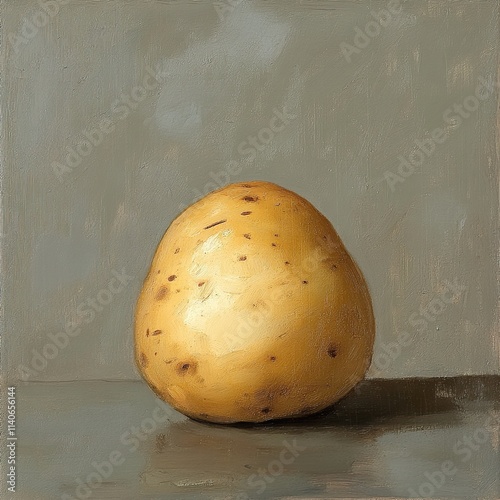 A Single Potato: Still Life Painting photo