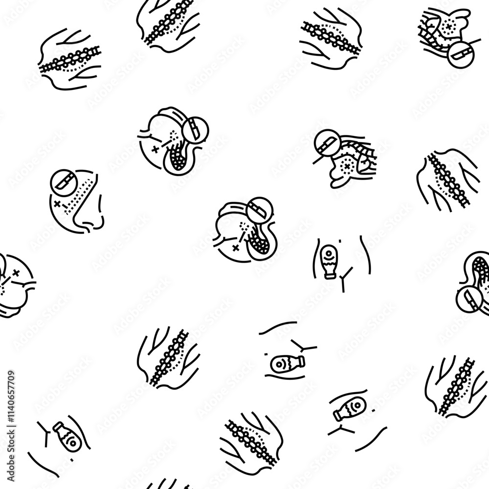 surgery hospital health vector seamless pattern thin line illustration surgery hospital health vector seamless pattern thin line illustration