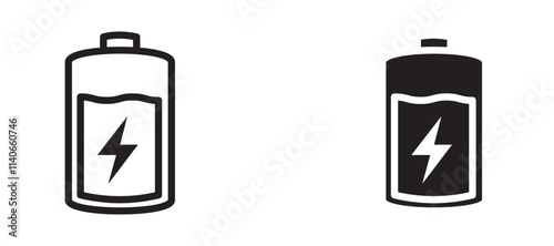 Battery Icon set in black color for ui designs