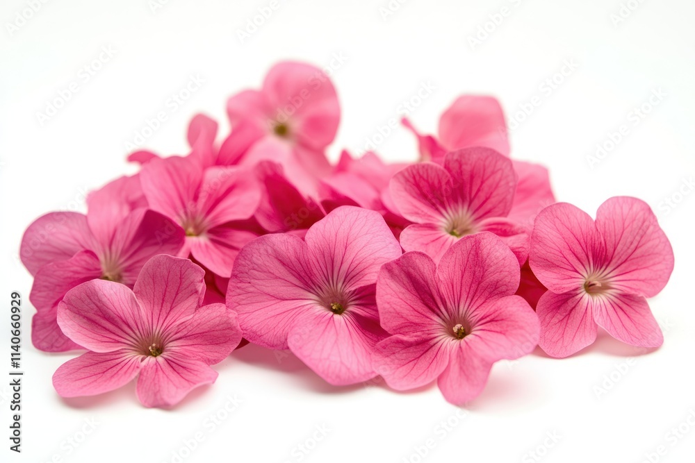 Vibrant Pink Flower Arrangement on White Background Vibrant Pink Flower Arrangement on White Background