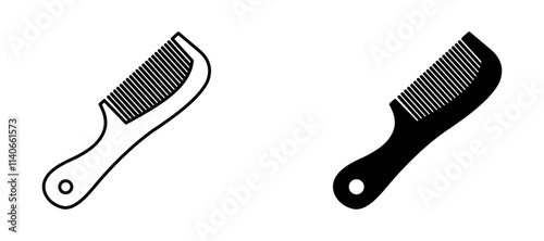 Comb Icon set in black color for ui designs