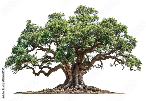 Wallpaper Mural Beautiful oak tree with green leaves on a white background Torontodigital.ca