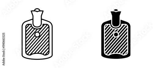 Hot water bottle Icon set in black color for ui designs