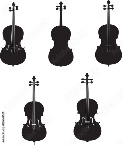 Set of Violin Silhouettes