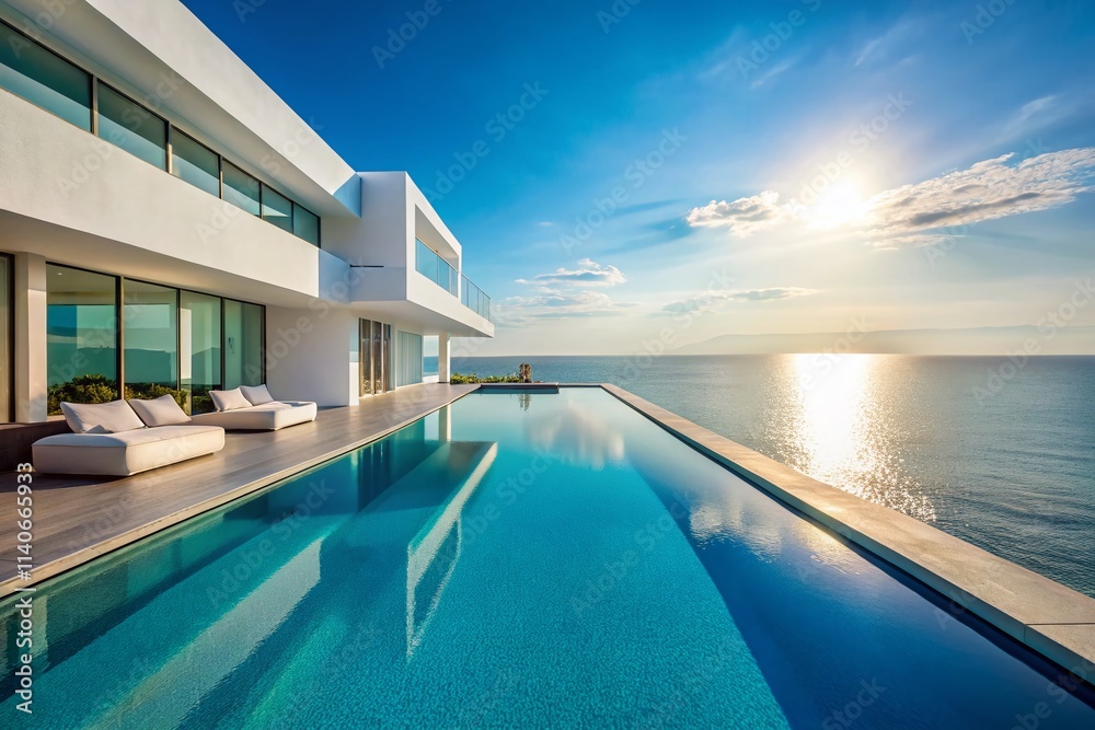 Seaside Minimalist Modern Hotel Resort: Boundless Pool, Architectural Photography Seaside Minimalist Modern Hotel Resort: Boundless Pool, Architectural Photography