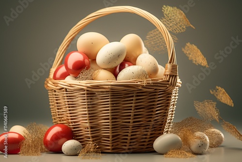 easter eggs in basket