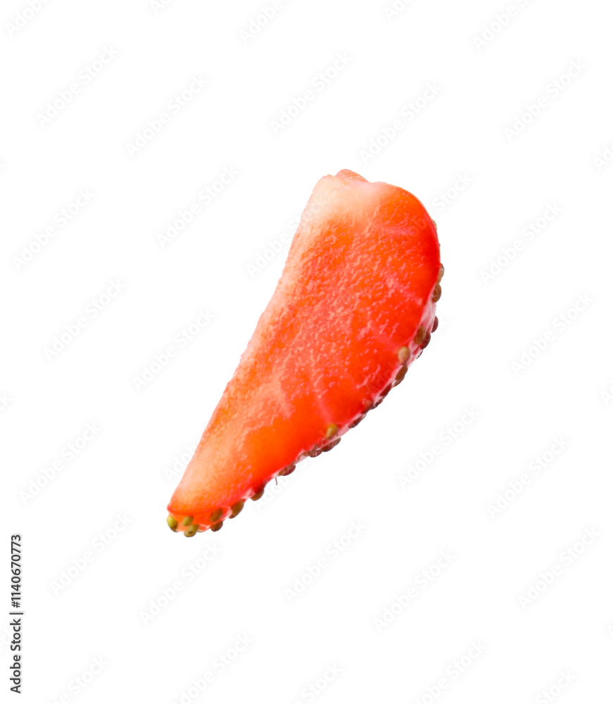 Piece of ripe strawberry isolated on white Piece of ripe strawberry isolated on white