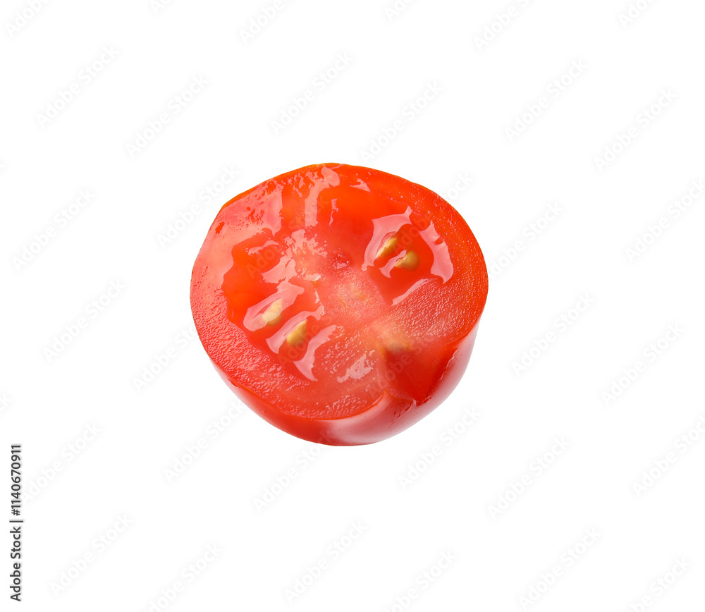 Half of cherry tomato isolated on white Half of cherry tomato isolated on white
