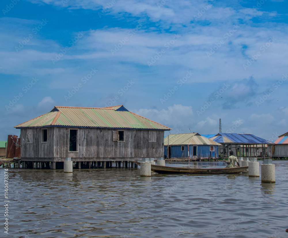 Naklejka premium Beautiful view of Ganvie, Benin
