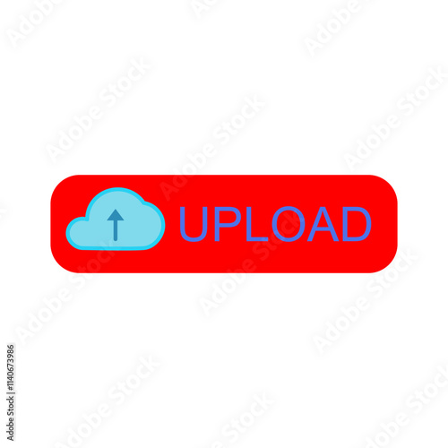 upload button icon, simple flat style, illustration, logo sign symbol pictogram template, for ui or ux isolated on white for mobile app, editable