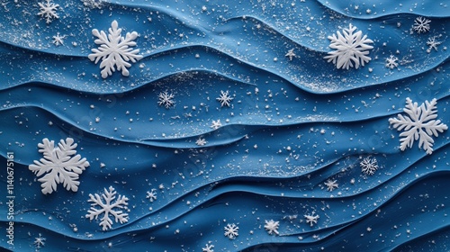 Abstract background with snow and snowflakes. Winter concept. New Year decoration.