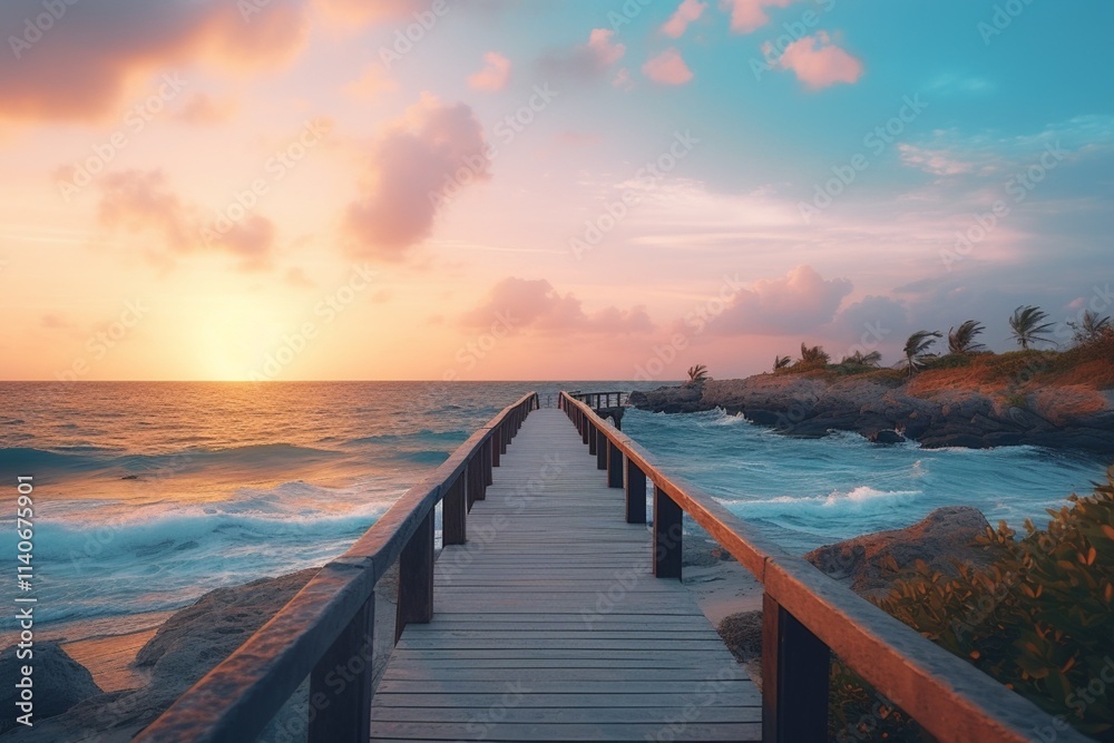Fototapeta premium sunset on the pier