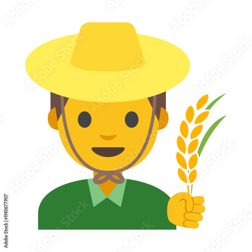 Farmer Man Vector Illustration | Agriculture Worker Icon