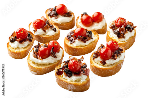 a group of small food on a white background