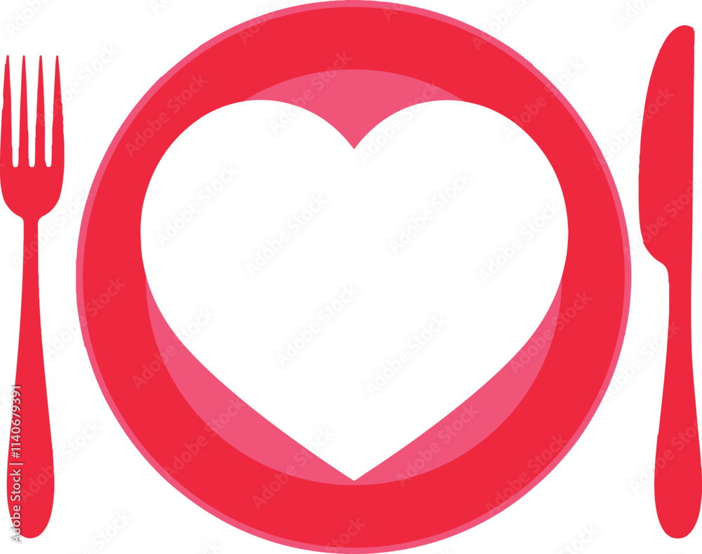 heart shaped plate vector for valentine day special vector art illustration heart shaped plate vector for valentine day special vector art illustration