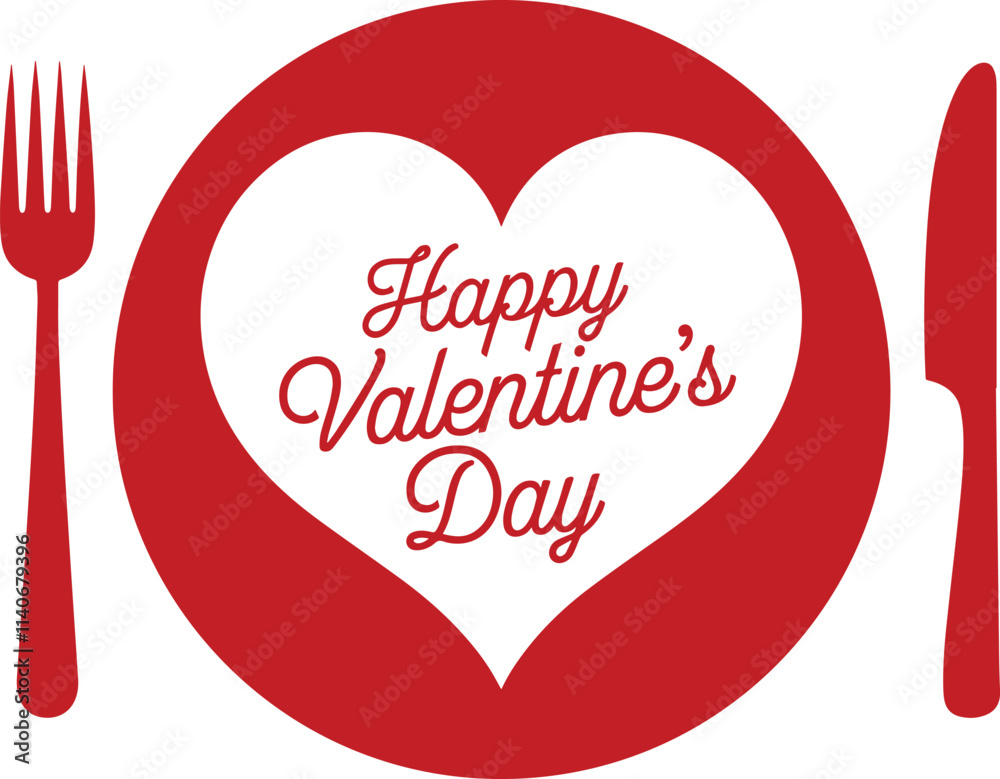 heart on a plate happy valentine day vector art heart on a plate happy valentine day vector art