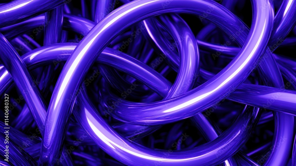 Twisted purple metal pipes on a dark background. Twisted purple metal pipes on a dark background.